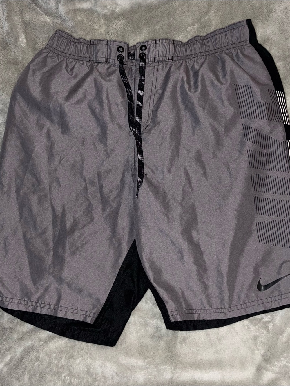 Nike Gray and Black Men's Athletic Shorts